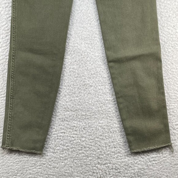 We The Free Jeans Womens Sz 26 Green Mid Rise Raw Hem Ankle Jeans 25x26 - Picture 5 of 13